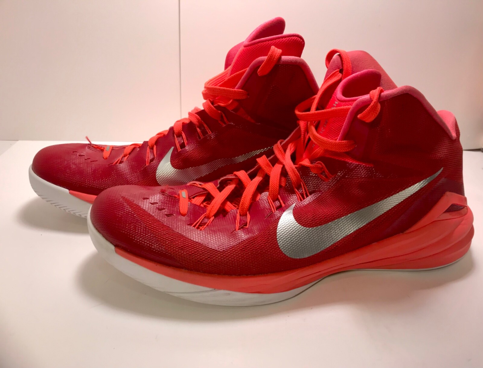 2014 Nike Hyperdunk TB Gym High Top Basketball Sneakers Red u0026amp; Orange  Mens SZ 14 | eBay
