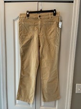 Free People Ladies Velvet High Time Kick Flare Pants Light Sand Size 14
