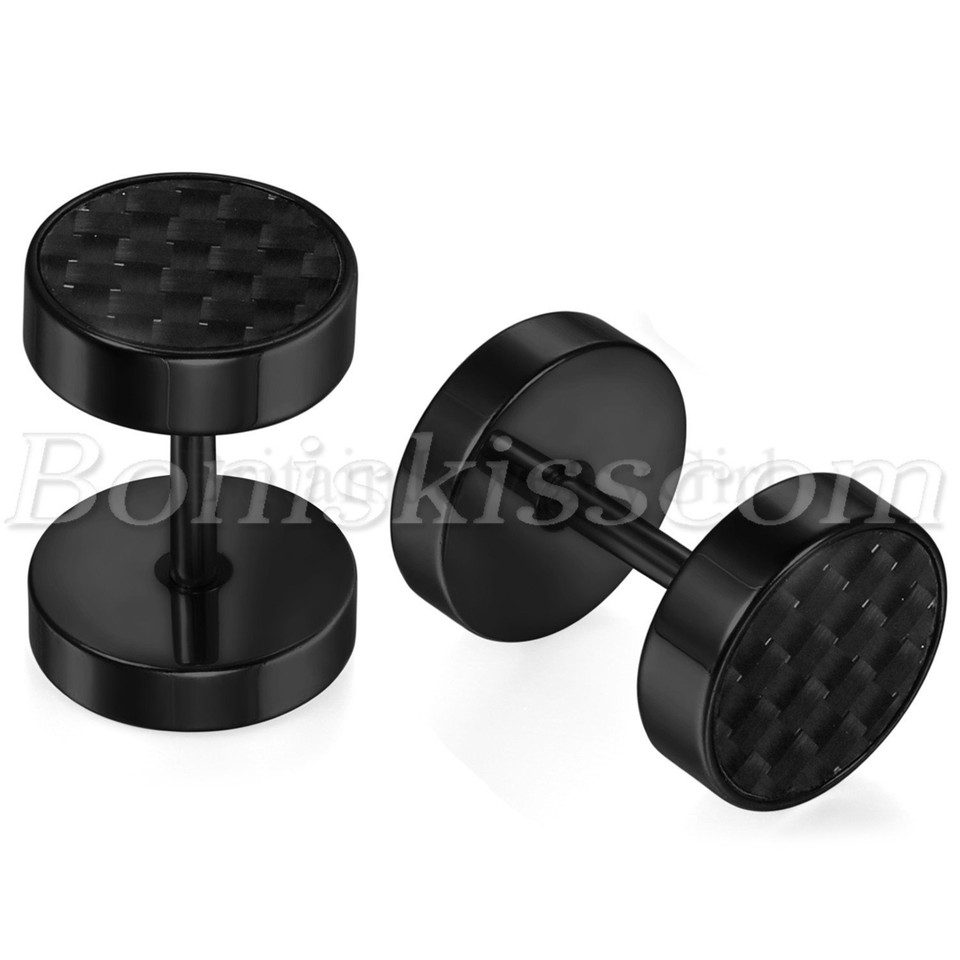 1 Piece Fashion Punk Earrings Double Sided Round Bolt Stud Earrings Ma – Genesis Cabaret - Foto 7