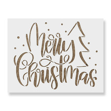Merry Christmas Tree Stencil - Reusable Stencils for DIY Projects
