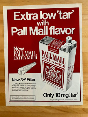 1972 Vintage Print Ad Pall Mall Cigarettes 10-1/2''x14''