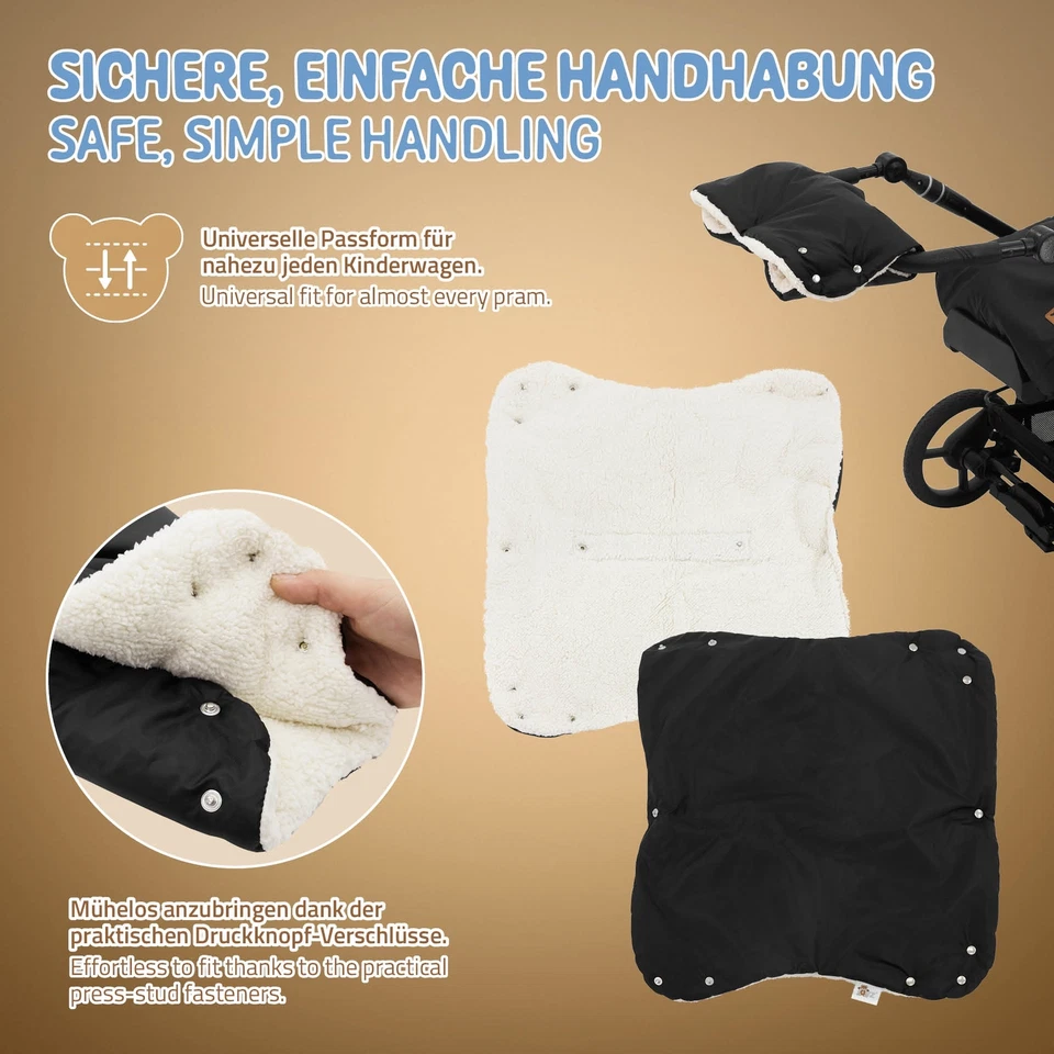 Joyz Kinderwagenmuff Handmuff Handwärmer Handschuhe Kälteschutz Muff  Winter - Bild 3 von 4