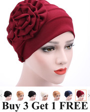African Stretch Head Wrap Indian Hat Women Braid Hijab Turban Chemo Cap Headwear