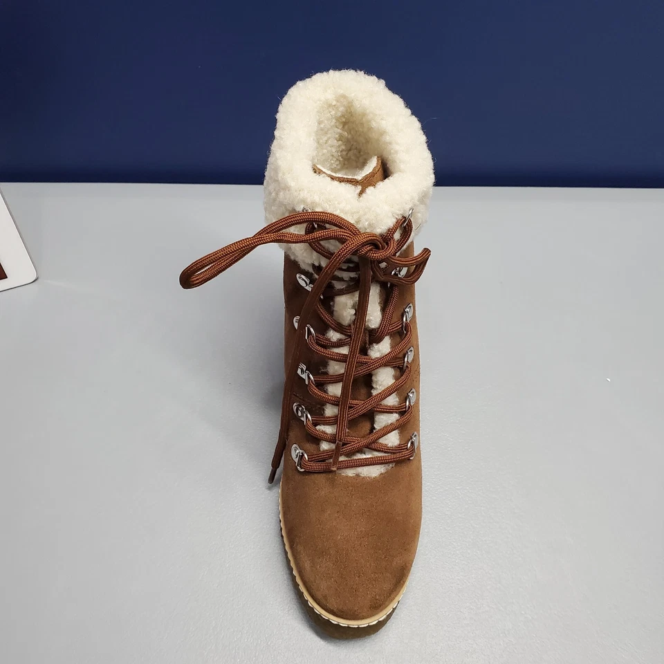 Steve Madden Marcel Wedge Snow Boots Women 6M Brown Suede Faux Fur Trim MARC20S1 - Image 4 of 4