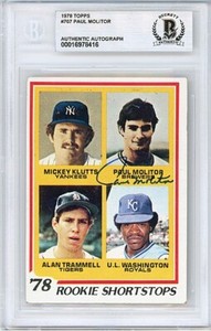 1978 -PAUL MOLITOR- Beckett BAS Signed/Autograph/Auto Topps HOF Rookie Card - RC