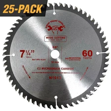 7-1/4 In. Classic 60-Tooth Tungsten Carbide Tipped Circular Saw Blade for Cuttin