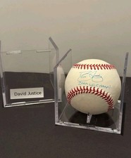 David Justice Signed OML Baseball “2000 WS Champs” – Leaf Authentics Hologram 