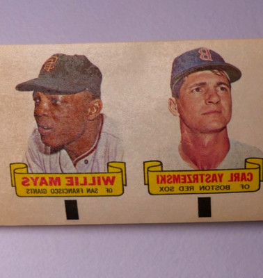 1966 TOPPS RUB-OFF UNCUT STRIP WILLIE MAYS PETE ROSE YASTRZEMSKI B ROBINSON + EX