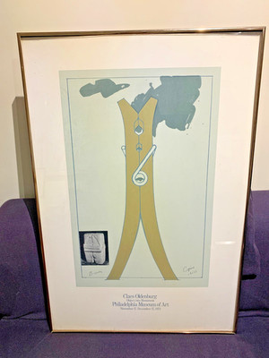 Vintage Claes Oldenburg 1972 Philadelphia Exhibition Poster Framed