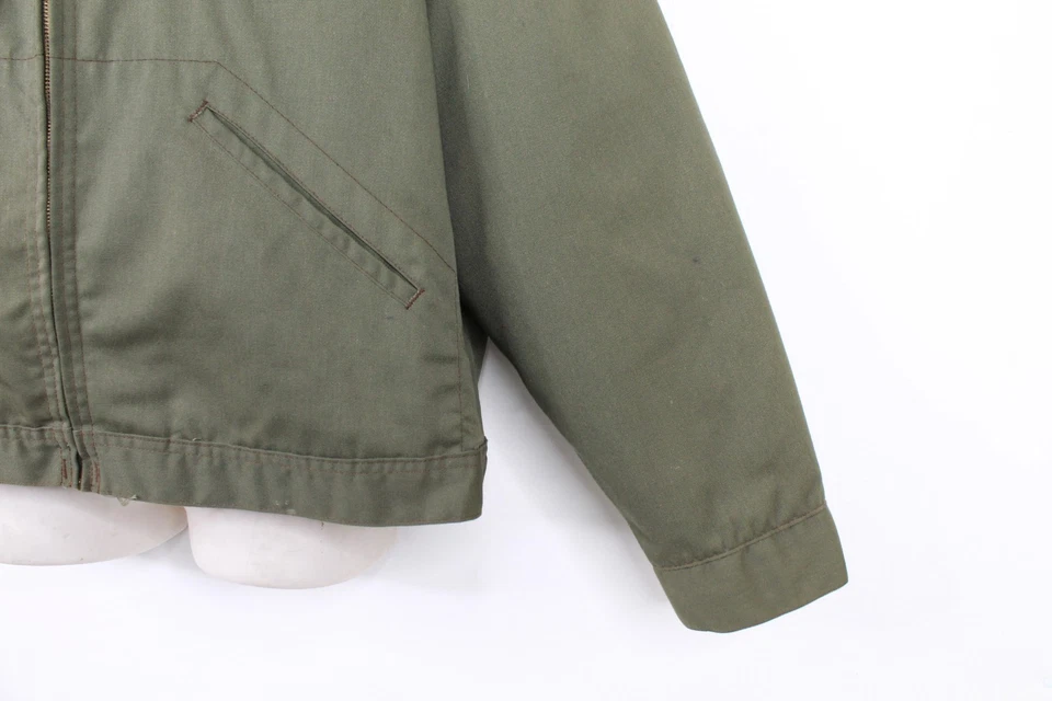 Винтажная мужская рабочая куртка Oshkosh B Gosh 48 Reg Mechanic оливковый цвет сделано в Союзе - Изображение 4 из 4