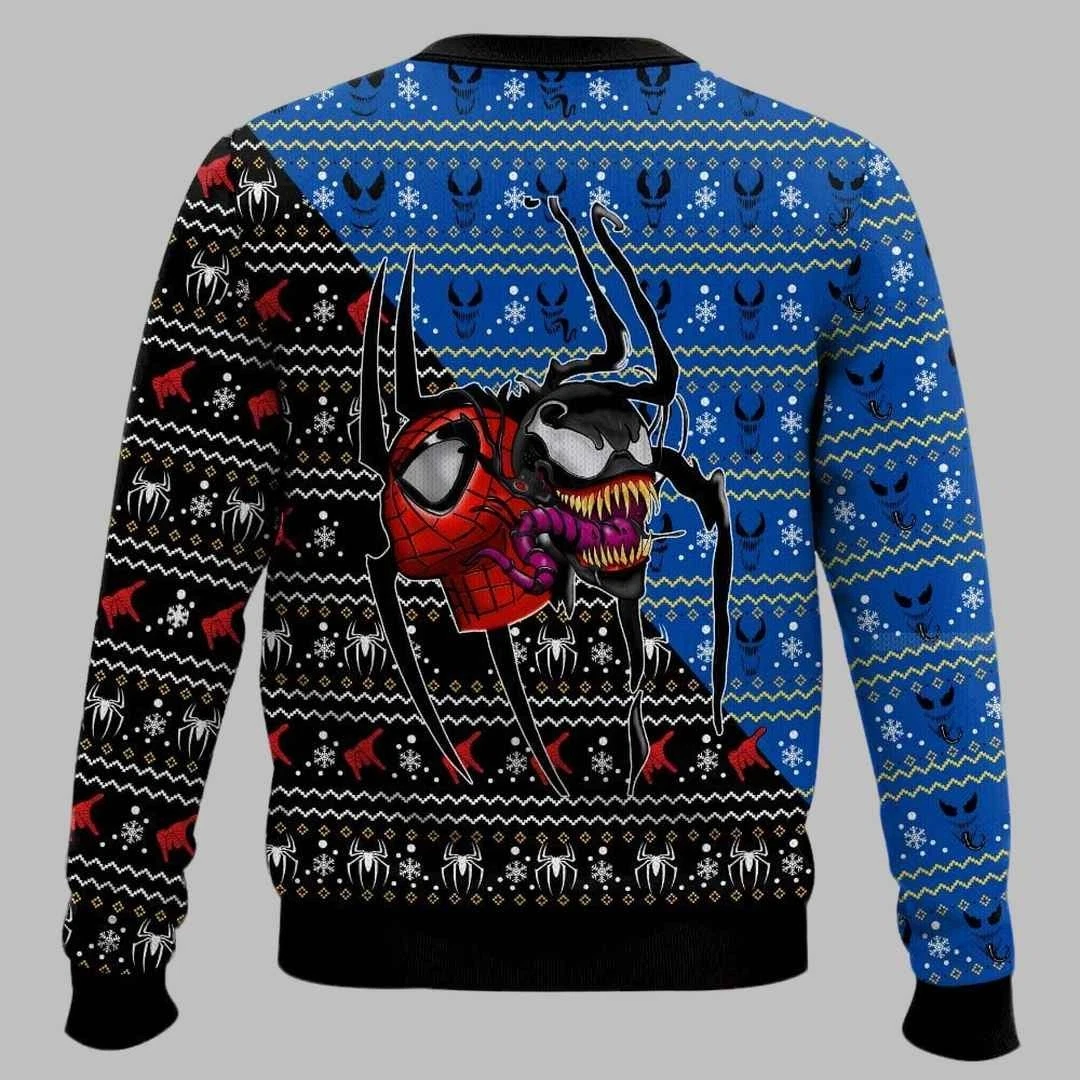 Spider-man vs Venom Ugly Christmas Freece Sweater Size S-5XL
