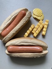 Pretend Play Toy Plastic Kitchen Food Lot Hotdogs and Buns Chips Fries MTC 1987