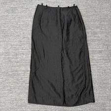 Source Unknown Skirt Women Small Black Midi Pencil Slit Minimalist Lightweight