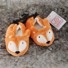 Swiggles Orange Fox plush ears Kids Slippers Infants Size 6