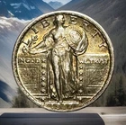 1917 25c Type 2  Standing liberty Quarter Dollar FH Nicely Toned AU/BU Key Date