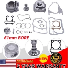 For GY6 150cc 200cc Big Bore Kit Set Cylinder Head Piston Gasket Set 61mm 170cc