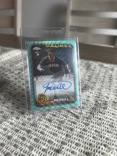 2024 Topps Chrome - Rookie Autographs Jackson Merrill #RA-JME Aqua Wave...