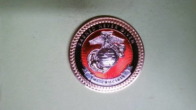 CHALLENGE COIN US MARINE CORPS THE CRUCIBLE EARNED NEVER GIVEN WEAPONS TRAINING