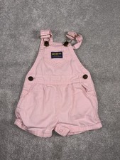 oshkosh b'gosh kids vintage pink shortalls overalls vestbak pink 18 months USA