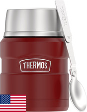 THERMOS Stainless King 16oz Vacuum Insulated Food Jar w/Spoon - Rustic Red