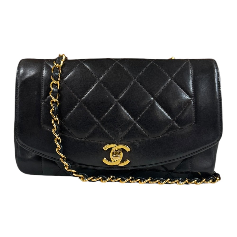 CHANEL Diana Lambskin Shoulder Bag with Chain Crossbody Pre-Owned-image