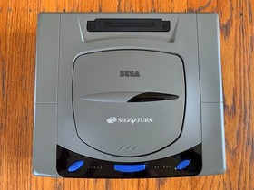Sega Saturn gray Japanese console system + 10 games + 2 controllers memory card