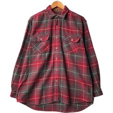 Used FIELD AND STREAM long-sleeved flannel check shirt men's size L equivalent