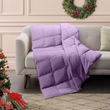 Lightweight Down Throw Blanket Feather Down Throw for Couch Sofa Soft Packabl...