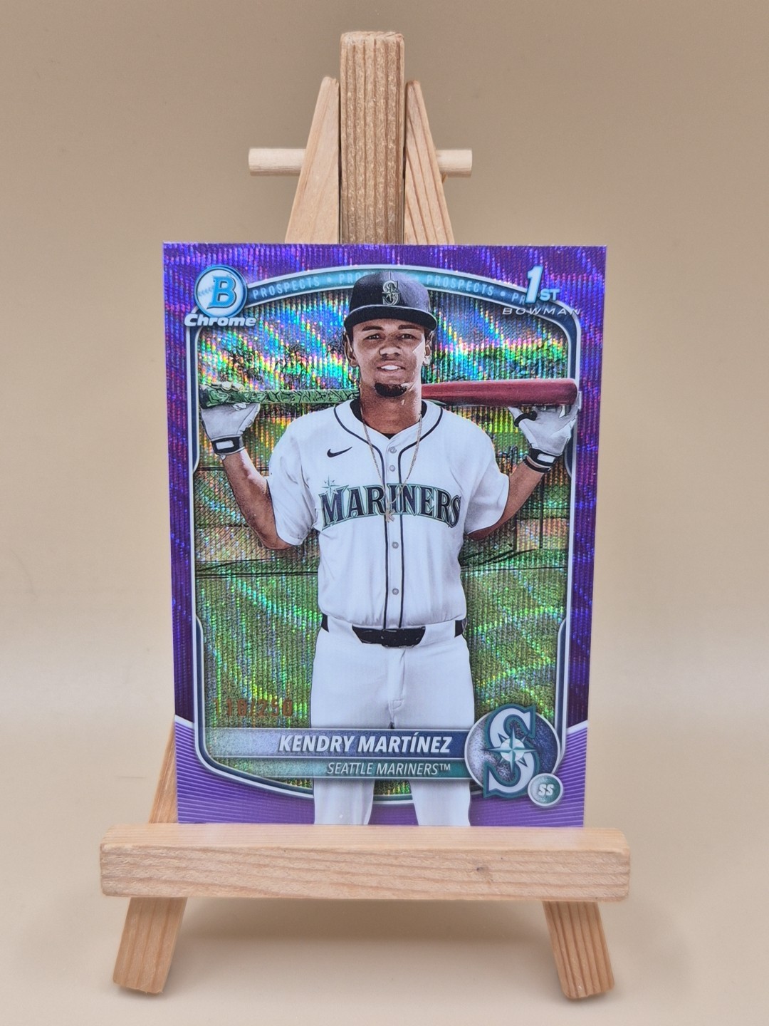 2025 Bowman Chrome Yorger Bautista 1st Bowman Purple Wave Refractor #'d 110/250