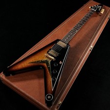 Battipenna Gibson Custom Shop 1958 Korina Flying V nero VOS vintage Sunburst