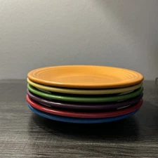 FIESTAWARE Mixed Colors Salad Plate Lot of 6 Fiesta 7 1/4" Rainbow
