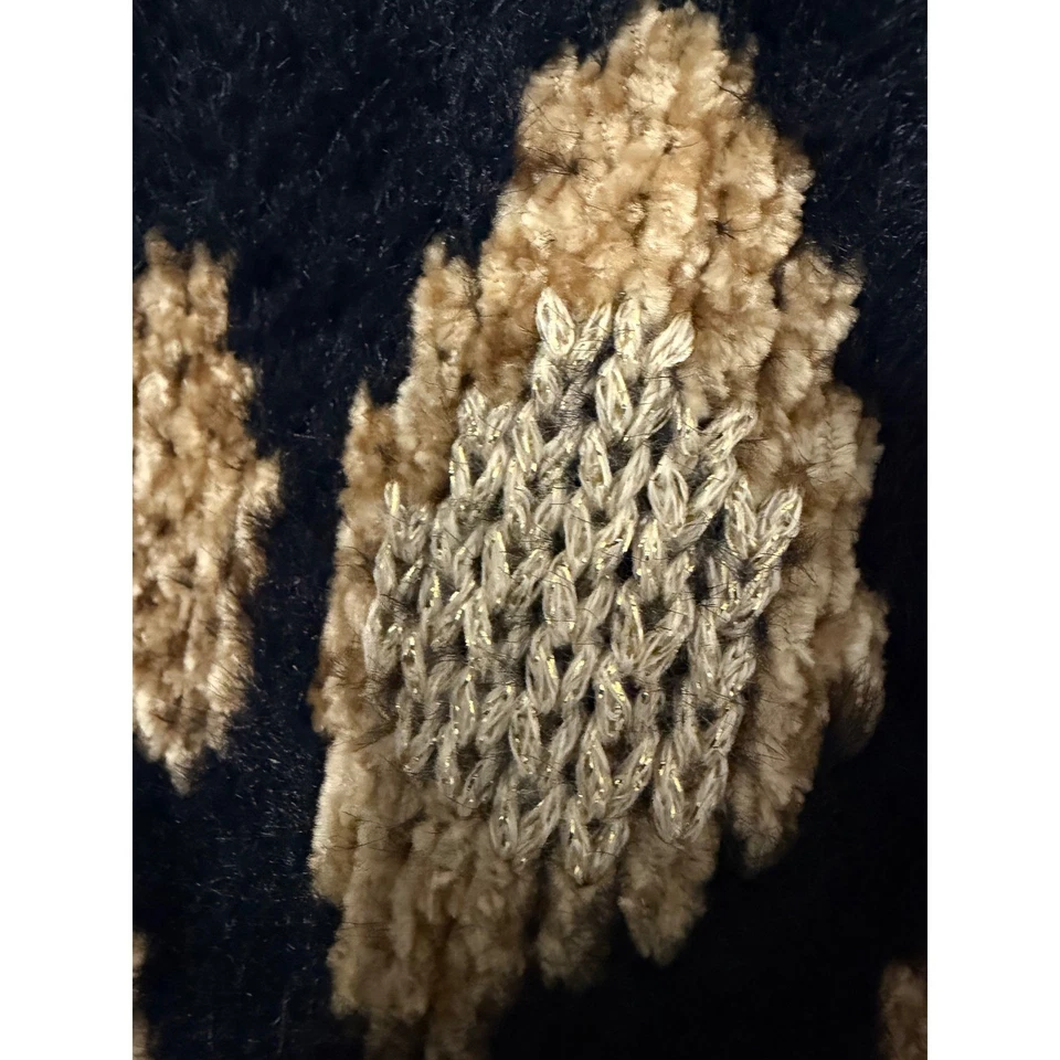 Женский пуловер Michael Kors с леопардовым принтом ChunkyKnit золотистый металлик большой - Изображение 4 из 4