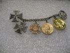 CHAIN WITH MINIATURES OF MILITARY ww1 German Veteran Military Pins