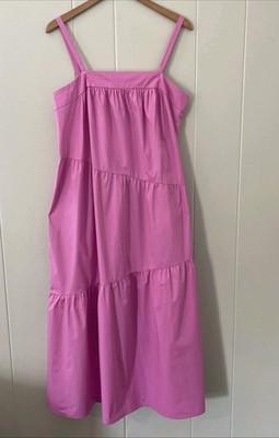 Donna Morgan Tired Maxi Dress Size 14 Sundress Pink Cottage Coquette 