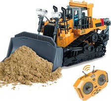 Metal Bucket Rc Bulldozer Toys for Boys, Realistic Construction Remote Control B