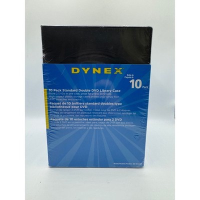 Dynex Double DVD Library Case 10 Pack Black DX-DUL10B Standard 2-Disc Storage