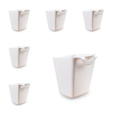 6 Pack Hanging Cup Holders Wall Organizers Rolling Cart Accessories White