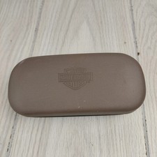 Harley Davidson Hard Eyeglass Sunglasses CASE Clamshell Tan Black Embossed Logo