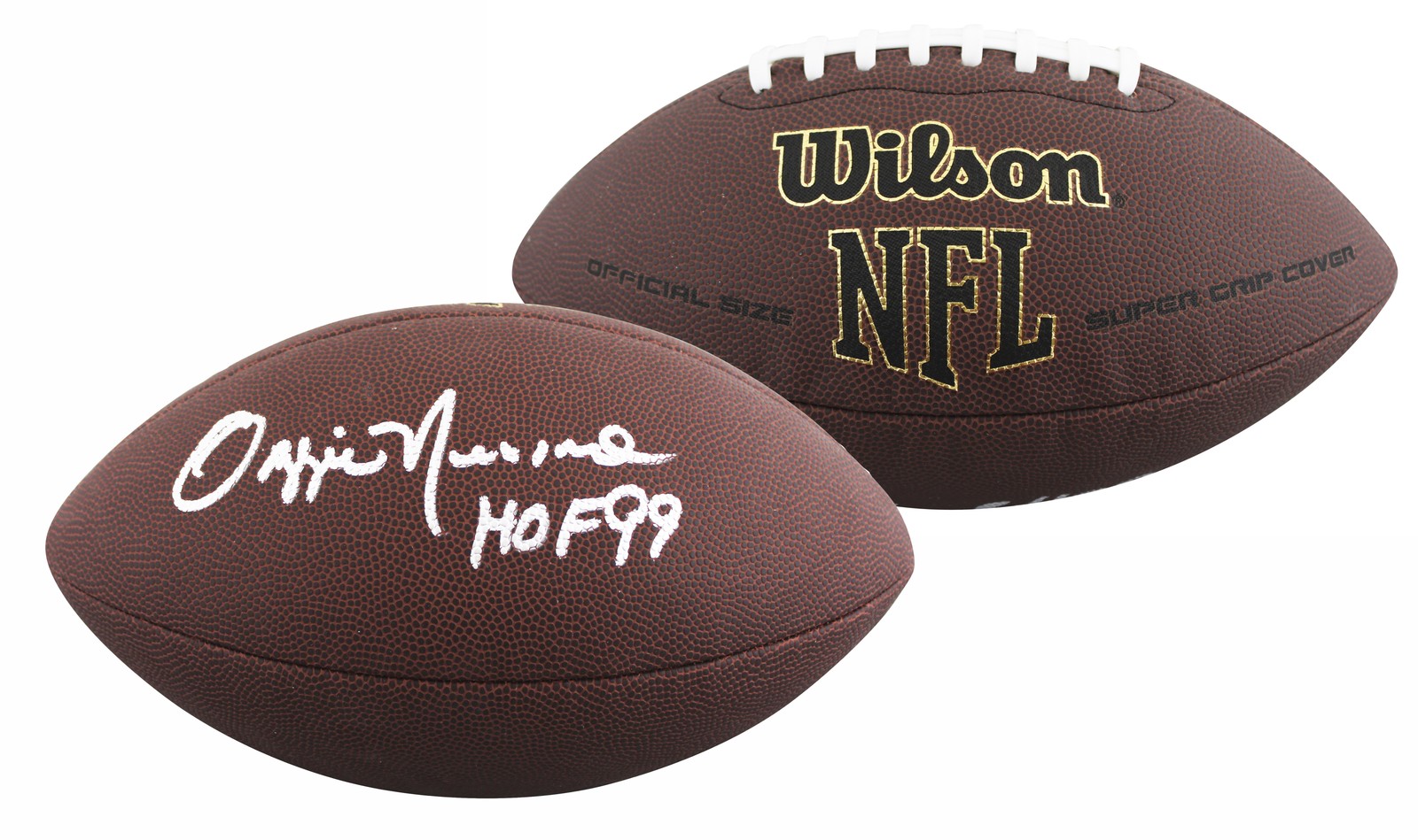 Ozzie Newsome Autographed Signed Cleveland Browns Browns "HOF 99" Wilson Super Grip Football BAS Witnessed 