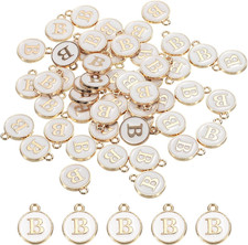 Alphabet Letter Charm Double Sided Alphabet Pendant, for Necklace Bracelet Earri