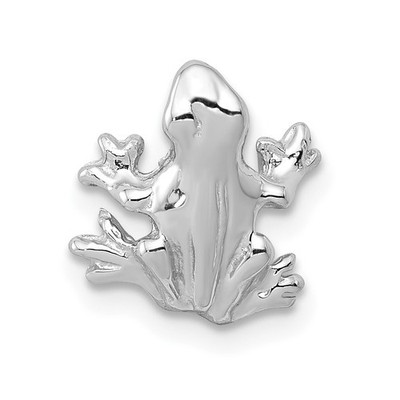 14k Weißgold massiv poliert 3-D Frosch Charm Anhänger
