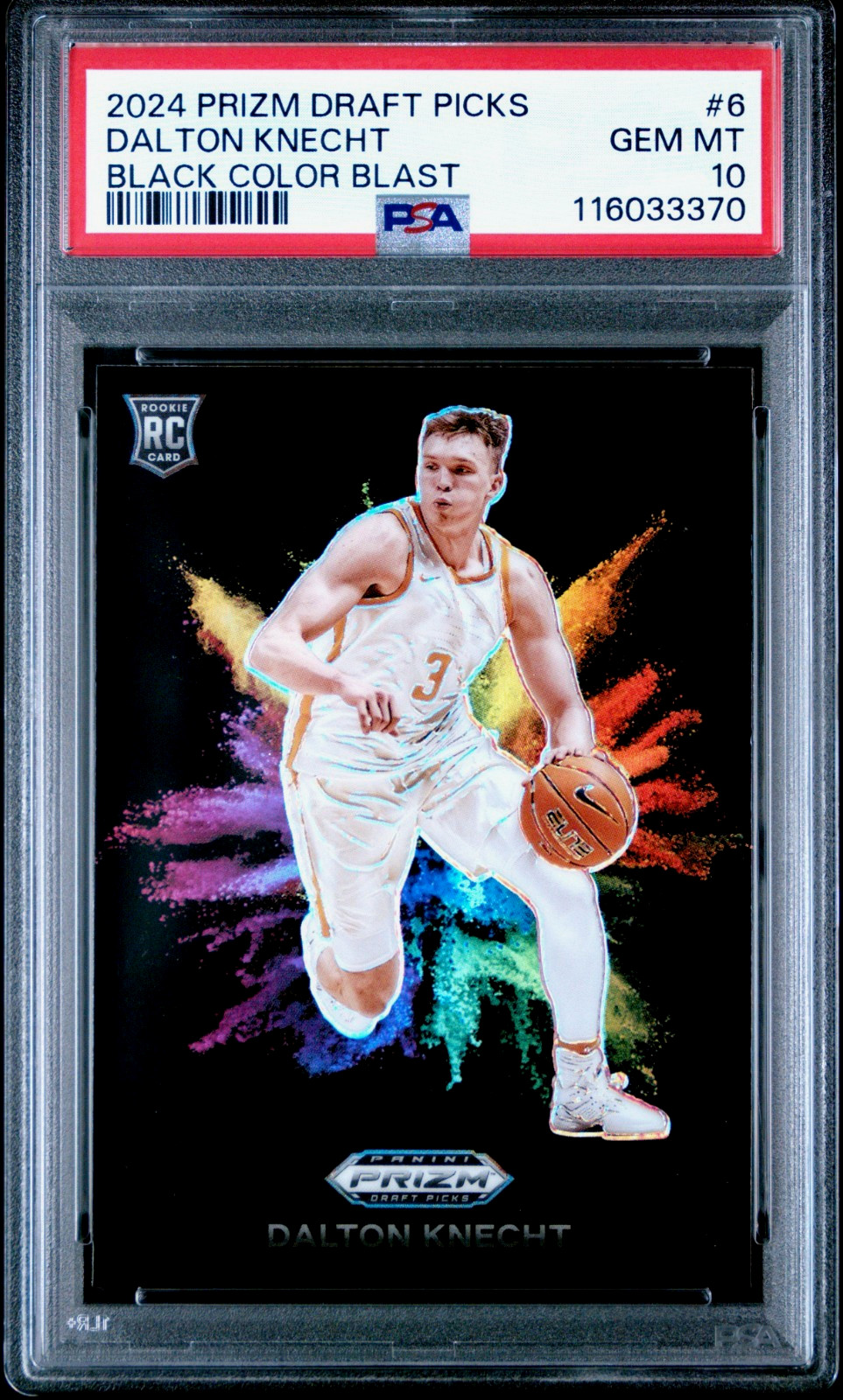 Dalton Knecht 2024 Panini Prizm Draft Picks Black Color Blast PSA 10 RC Lakers