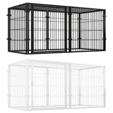 48 Inch Puppy Playpen Metal Grid Kennel Cage Stackable for Puppies and Small Dog