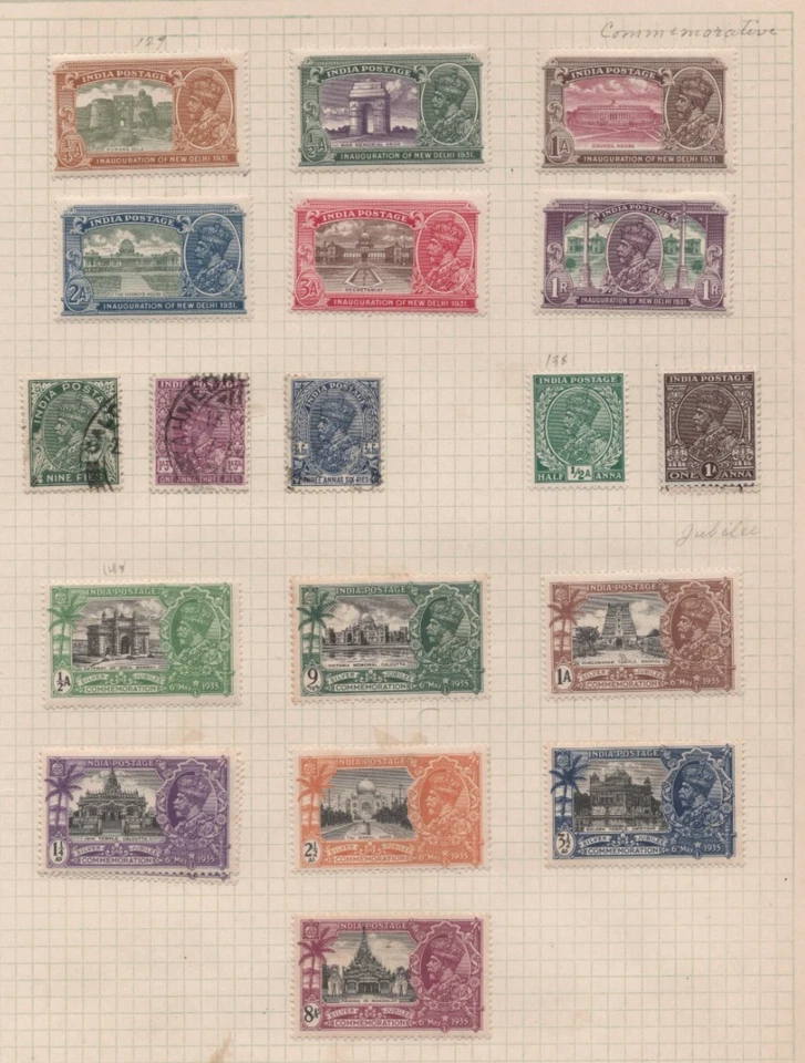 BRITISH INDIA KGV 1911-1931 COLLECTION OF 80 STAMPS MINT & USED ON PAGES - Image 3 of 4