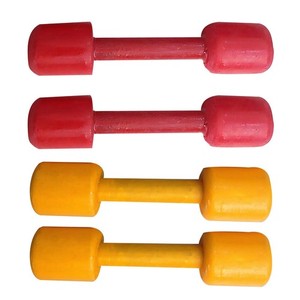2 Pairs Dumbbell for Kids Wooden Gymnastics Props Assorted Color Durable Toys