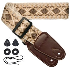 Guitar Shoulder Strap Jacquard Embroidery for Bass Electric Acoustic Guitarists