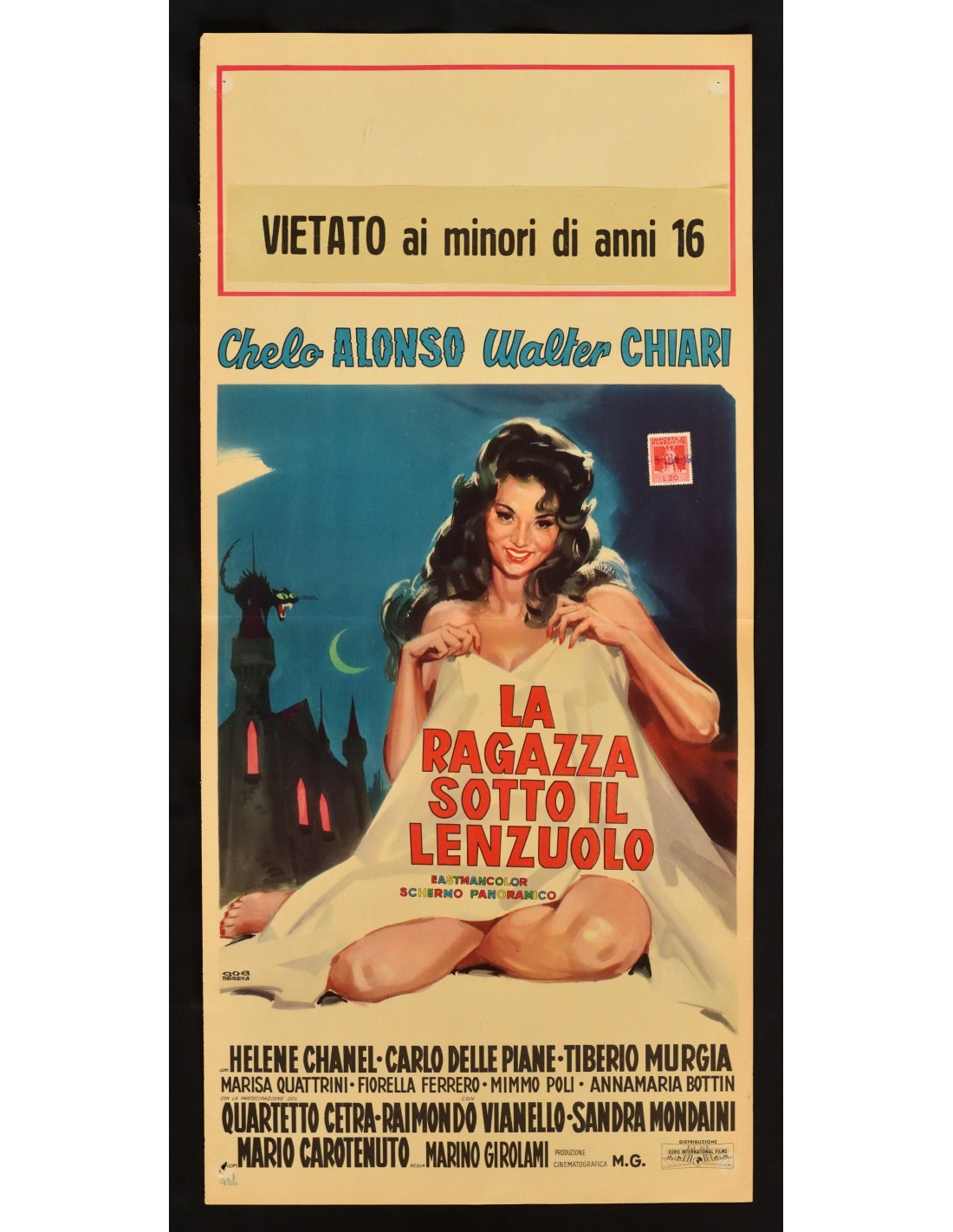 Locandina originale film La ragazza sotto il lenzuolo (1961) - Regia di Marino Girolami