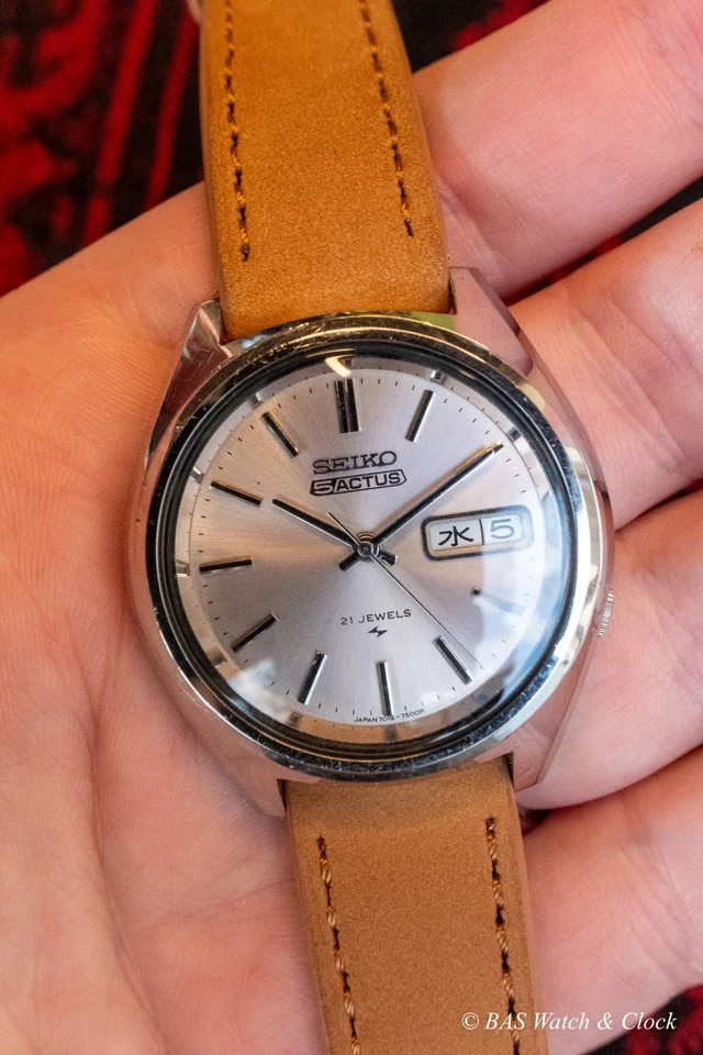 Seiko 5 Actus 7019-7060 Pink Dial Kanji Day 21 Jewels Auto Serviced - Image 2 of 4