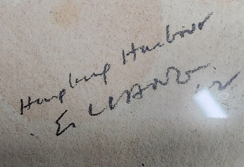 Barcos Harbour 1962 vintage firmados en color acuático Foto 2 de 2