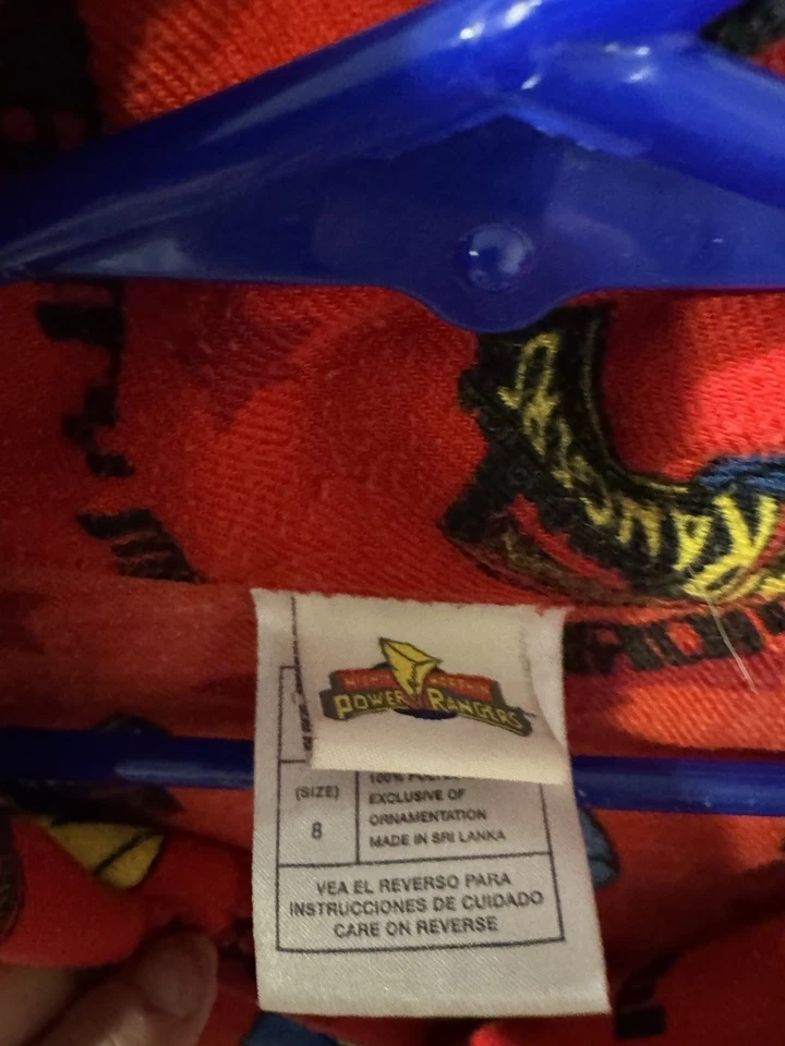 Top de franela vintage Mighty Morphin Power Rangers solo talla 8 abotonable Foto 3 de 4